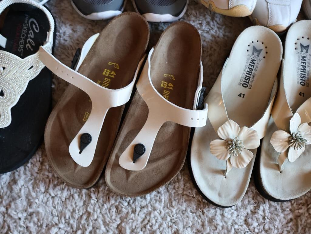 Large Lot of Ladies Tennis Shoes and Sandals - 6
