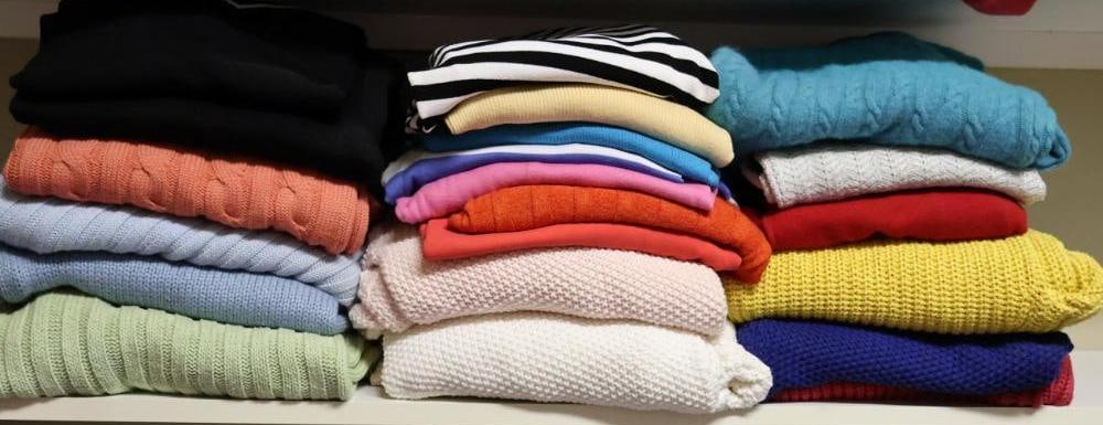 Large Lot of Various Sweaters: Various style include cashmere and woven knit sweater