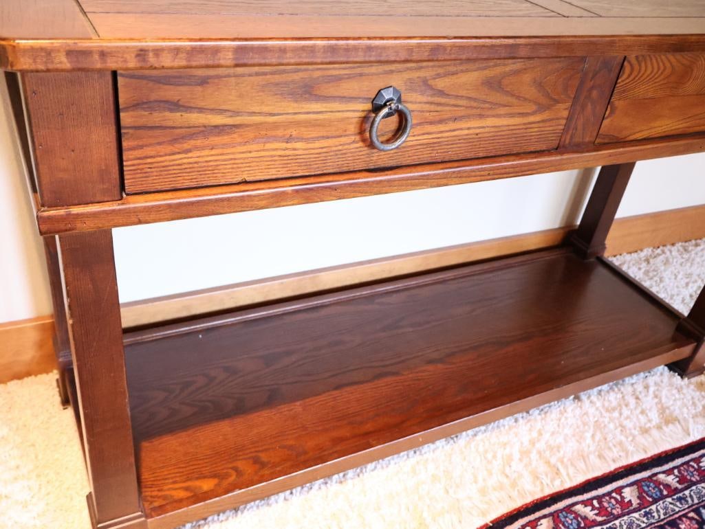 Rich Brown Wood Console/Sofa Table - 11