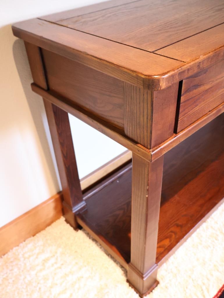 Rich Brown Wood Console/Sofa Table - 6