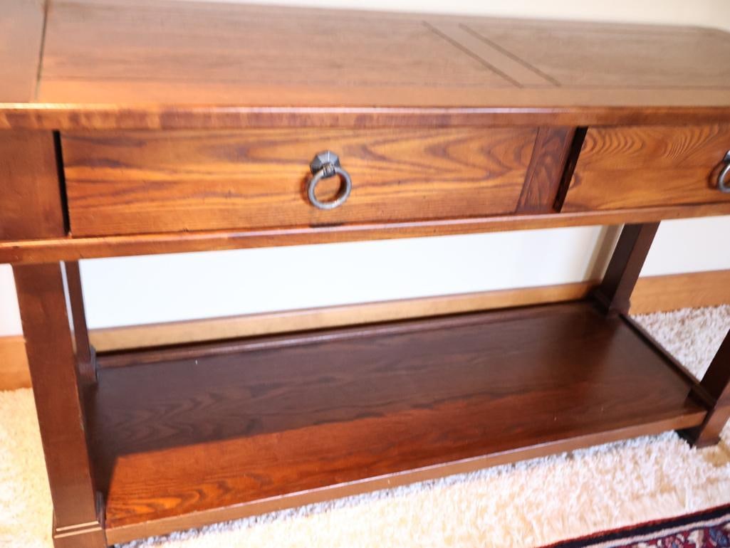 Rich Brown Wood Console/Sofa Table - 7