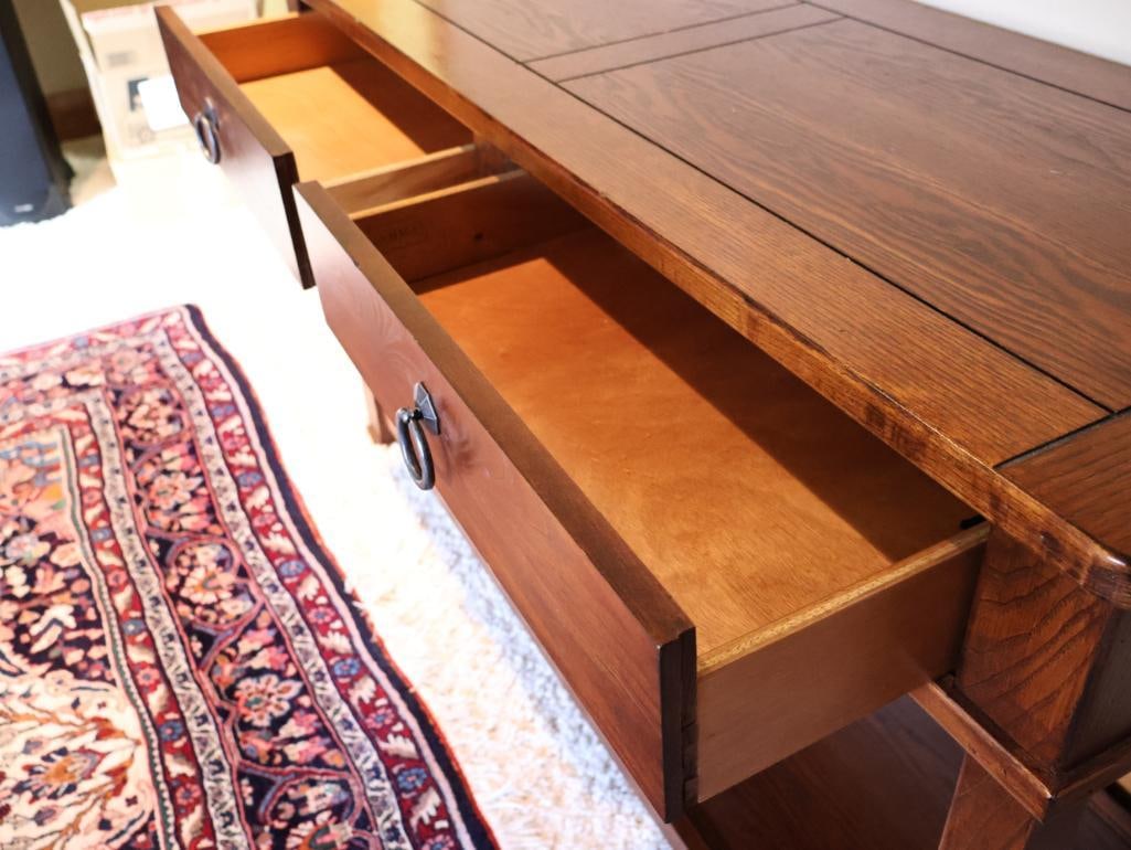 Rich Brown Wood Console/Sofa Table - 8