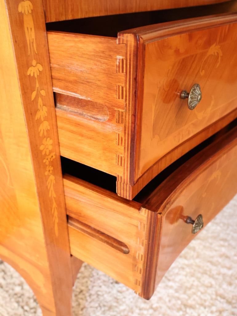 Vintage Italian Style Inlaid Marquetry Secretary Desk - 11