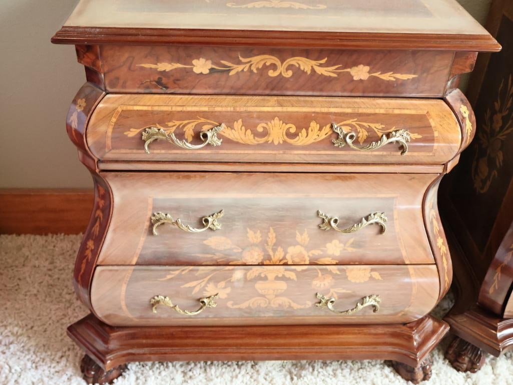 Pair of Vintage Marconi Arte Italian Marquetry Floral Inlay Side Tables - 11