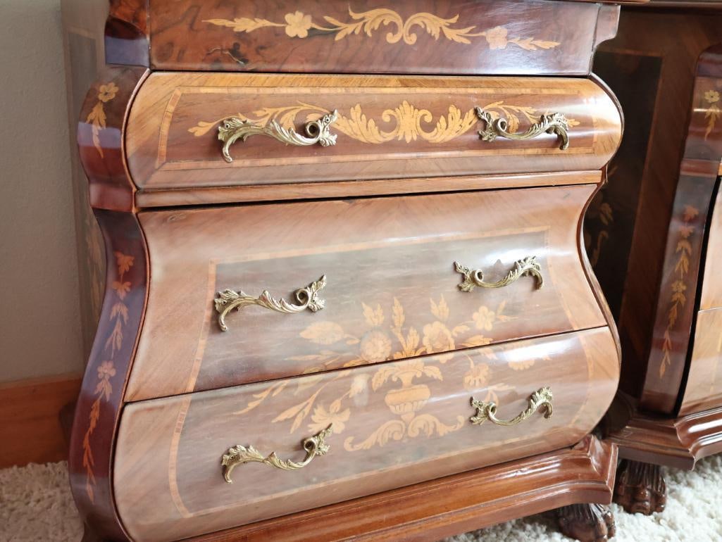 Pair of Vintage Marconi Arte Italian Marquetry Floral Inlay Side Tables - 13