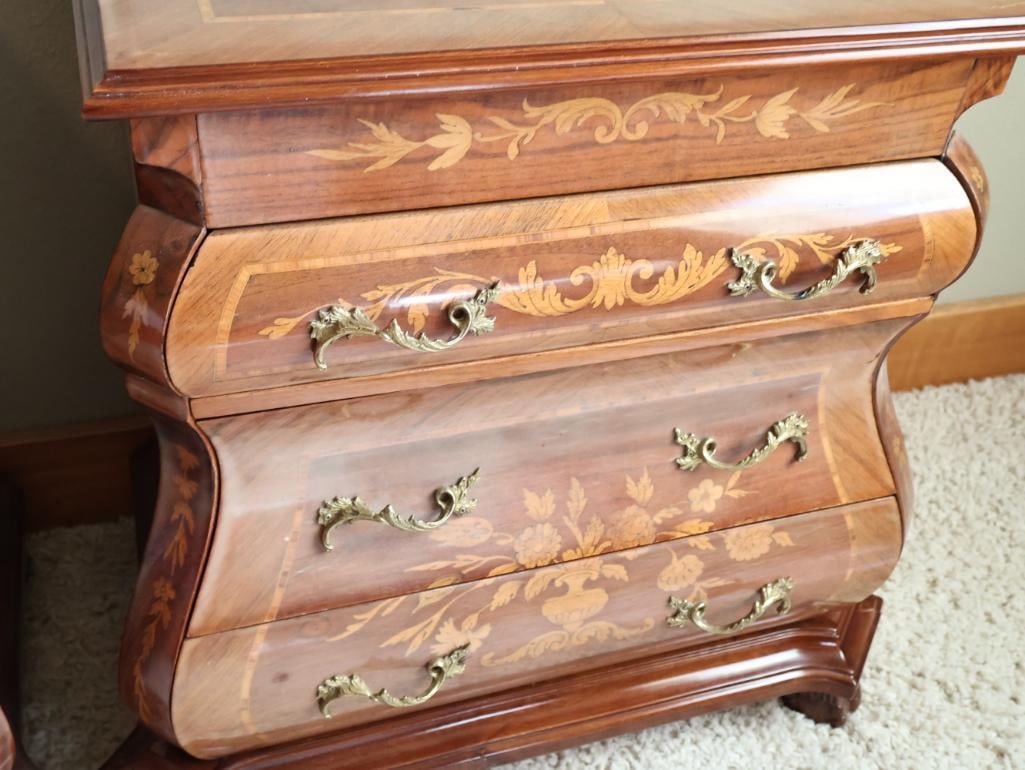 Pair of Vintage Marconi Arte Italian Marquetry Floral Inlay Side Tables - 3