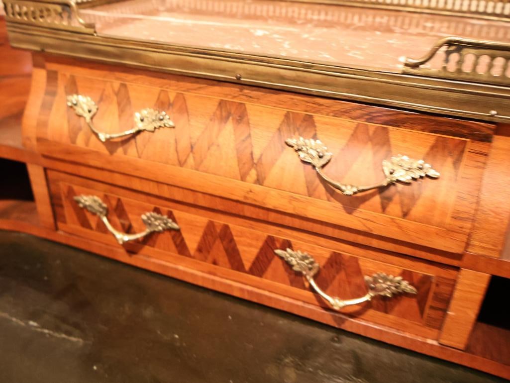 Antique French Louis XV-style marquetry and ormolu-mounted ladies writing desk - 6
