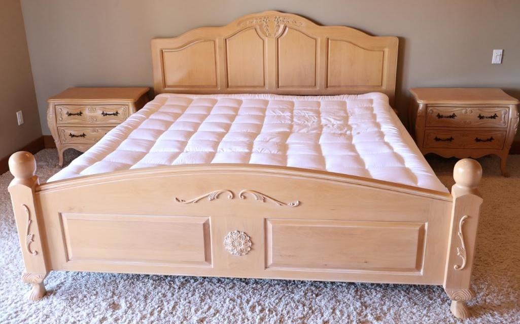 Fremarc Design Country French Carved King Size Bed Frame and Matching Side Tables (1 of 13)