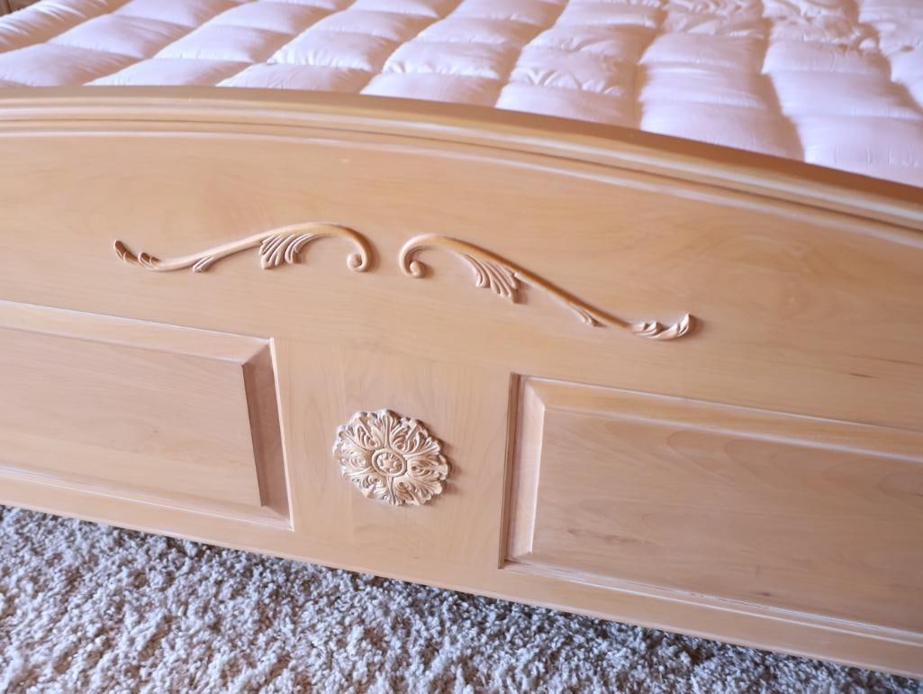 Fremarc Design Country French Carved King Size Bed Frame and Matching Side Tables - 3