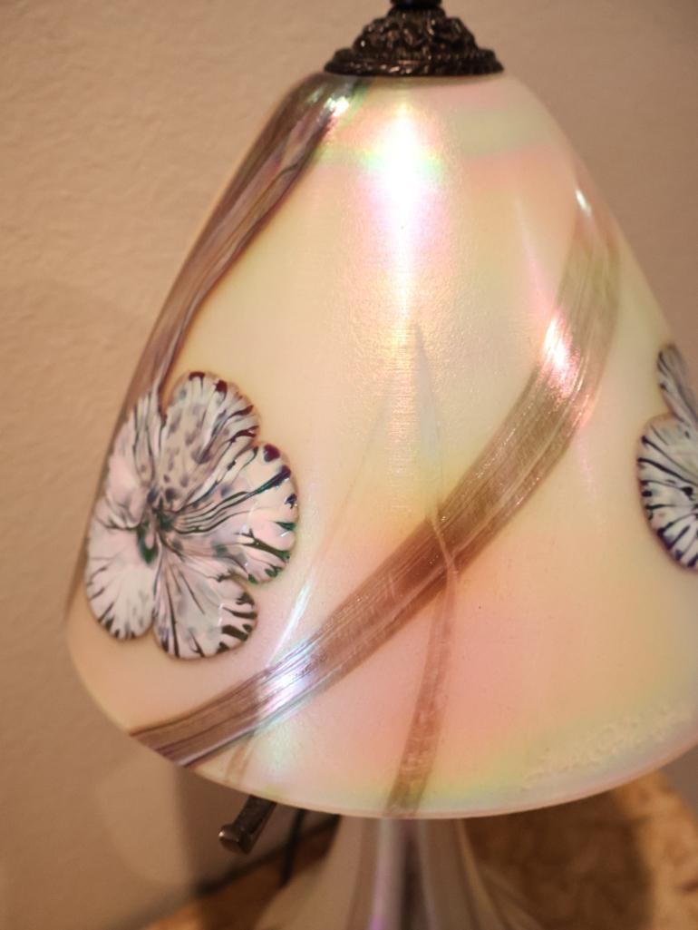 Quoizel Iridescent Art Glass Floral Table Lamp by Todd Phillips - 13