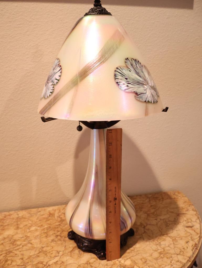Quoizel Iridescent Art Glass Floral Table Lamp by Todd Phillips - 2