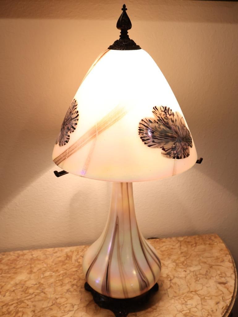 Quoizel Iridescent Art Glass Floral Table Lamp by Todd Phillips - 3