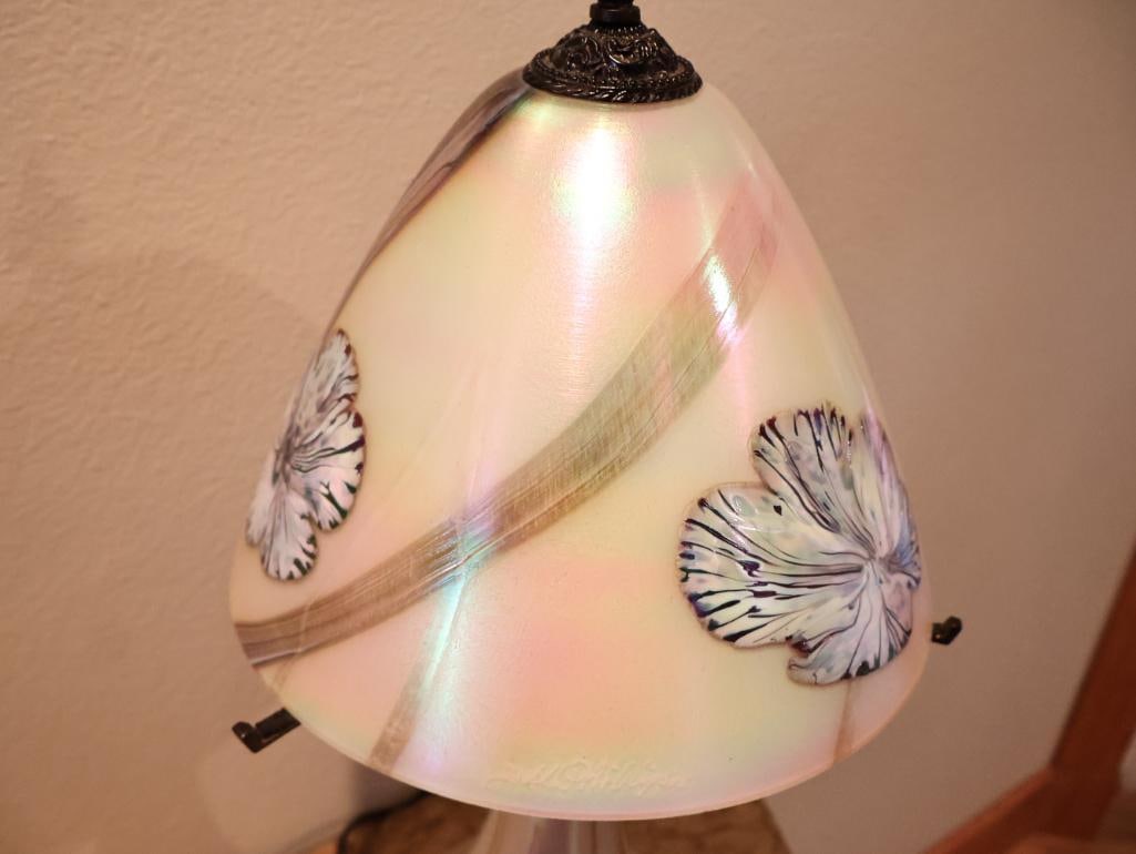 Quoizel Iridescent Art Glass Floral Table Lamp by Todd Phillips - 4