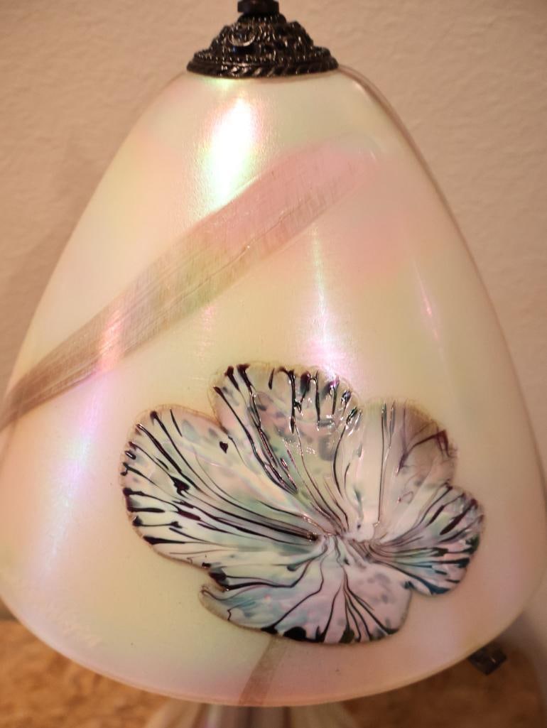 Quoizel Iridescent Art Glass Floral Table Lamp by Todd Phillips - 5