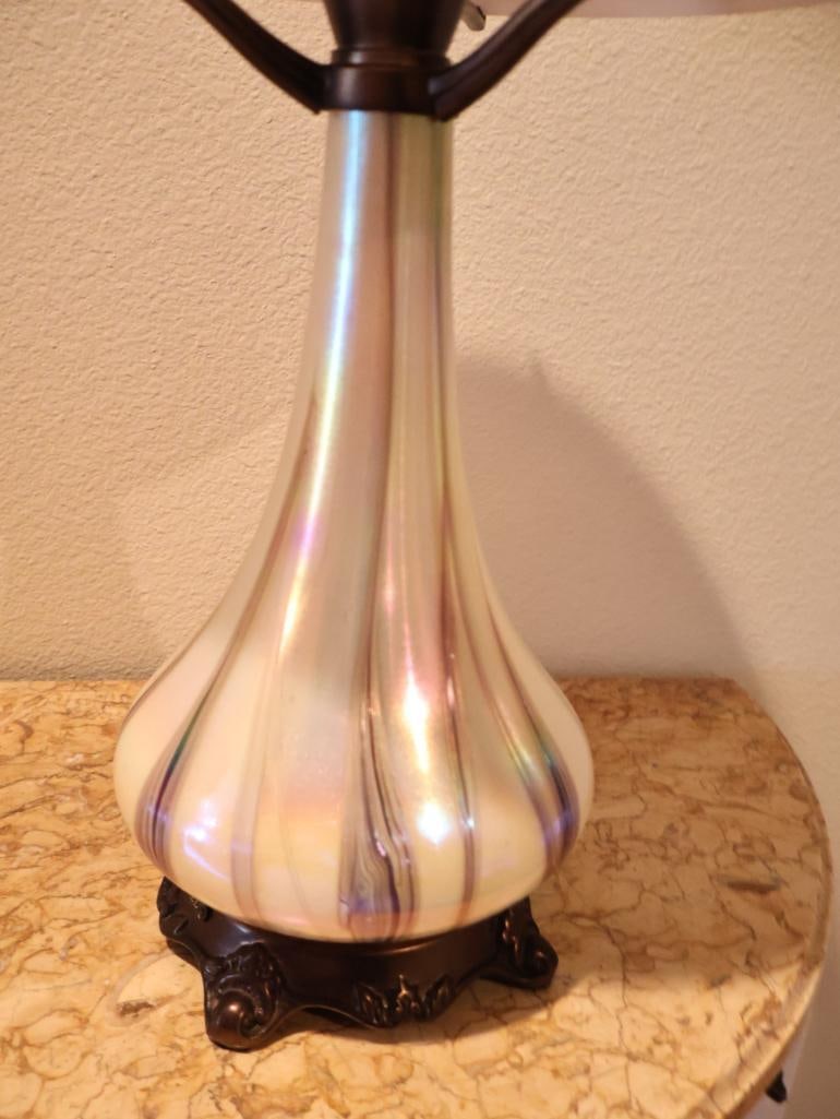 Quoizel Iridescent Art Glass Floral Table Lamp by Todd Phillips - 7