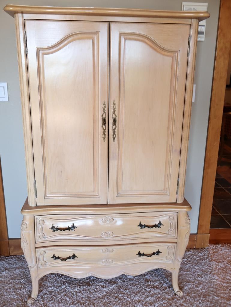 Fremarc Design Country French Carved Standing Armoire Dresser (1 of 11)