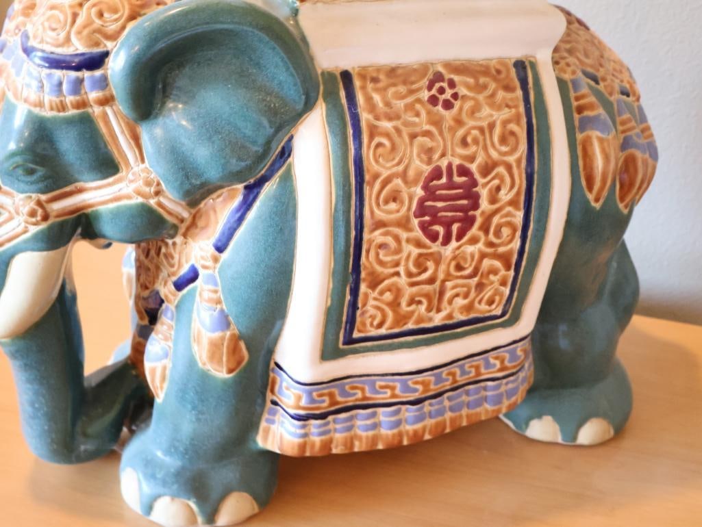 Ornate Elephant Ceramic Stand - 3