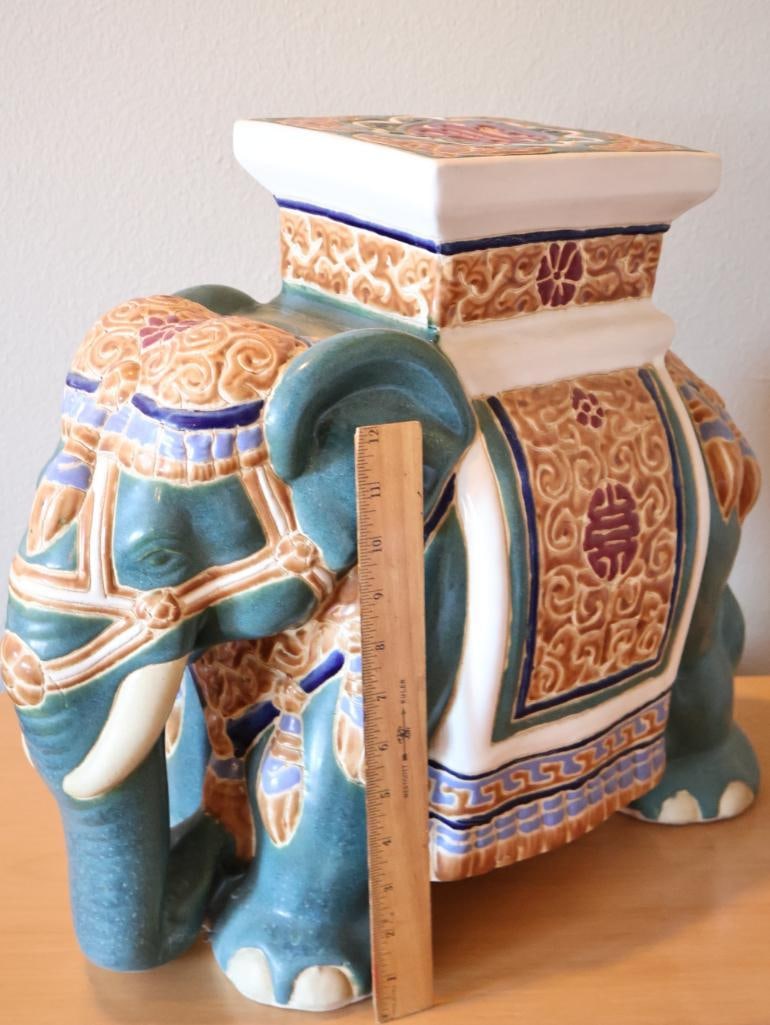 Ornate Elephant Ceramic Stand - 5