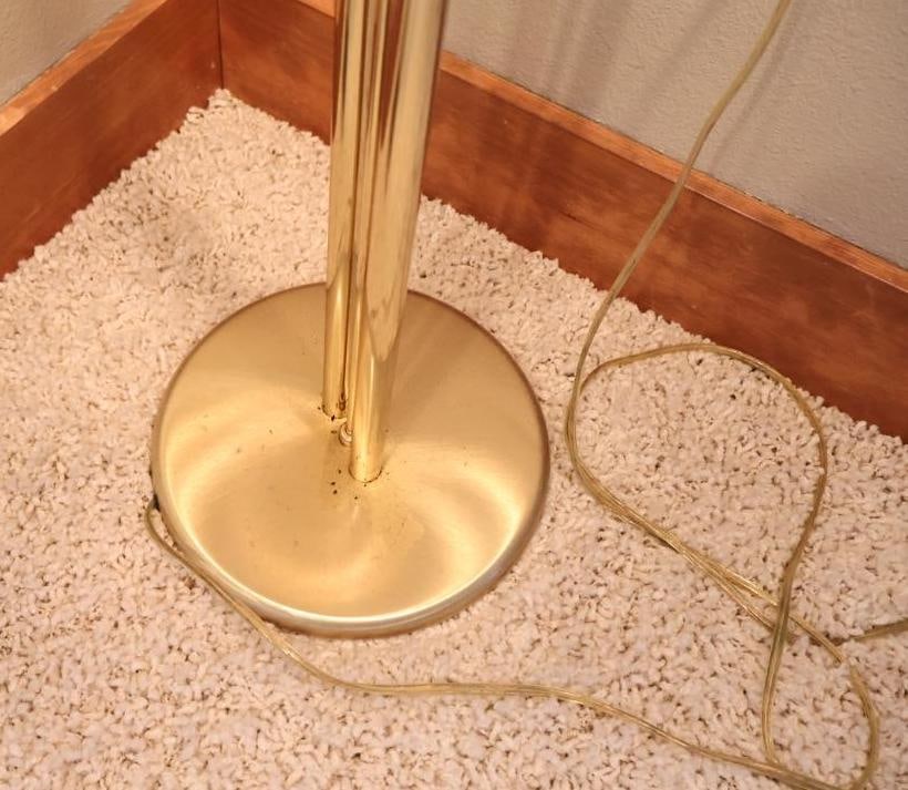 Vintage Postmodern Holtkotter Adjustable Two-Light Brass Floor Lamp - 4