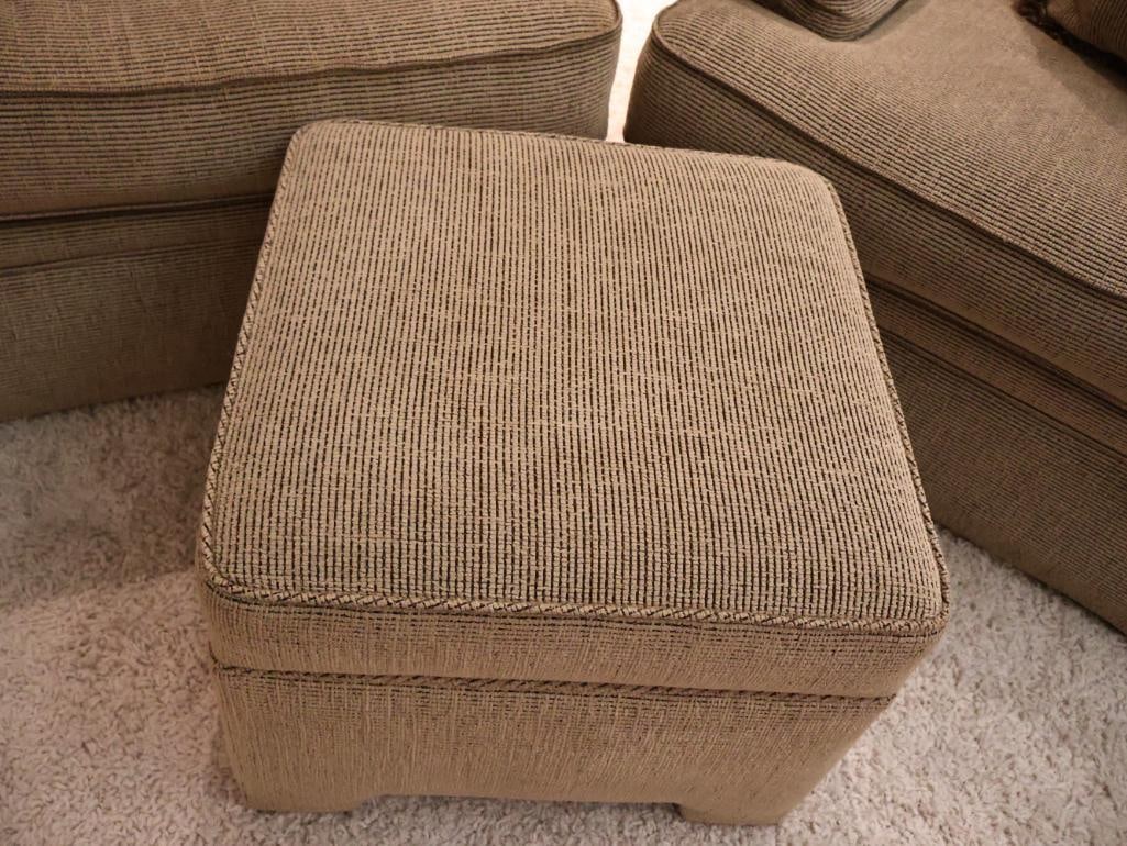 Pair of Cozy La-Z-Boy Arm Chairs and Matching Ottoman - 4