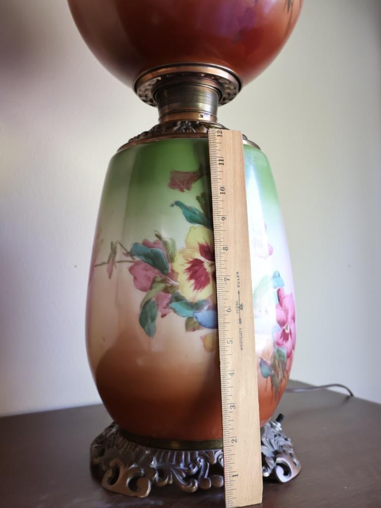 Antique Gone with the Wind Parlor Lamp - 4