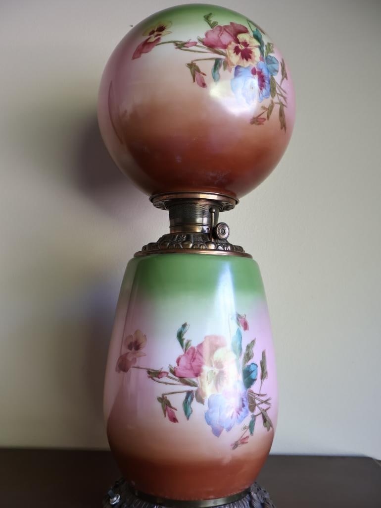 Antique Gone with the Wind Parlor Lamp - 7
