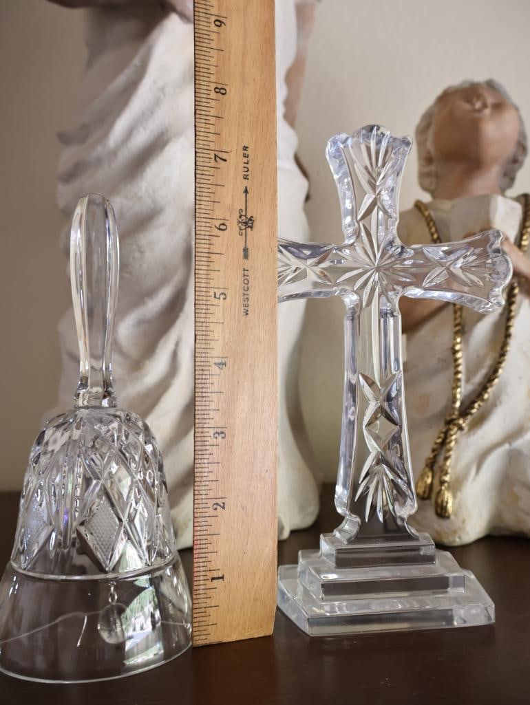 Waterford Cross, Crystal Bell, and Three Singing Angels - 2