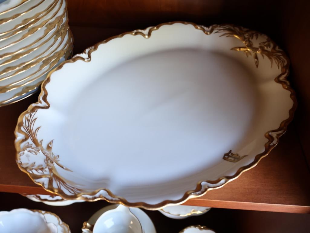 Large Set of Haviland Limoges French Gilded Edge China Set - 7