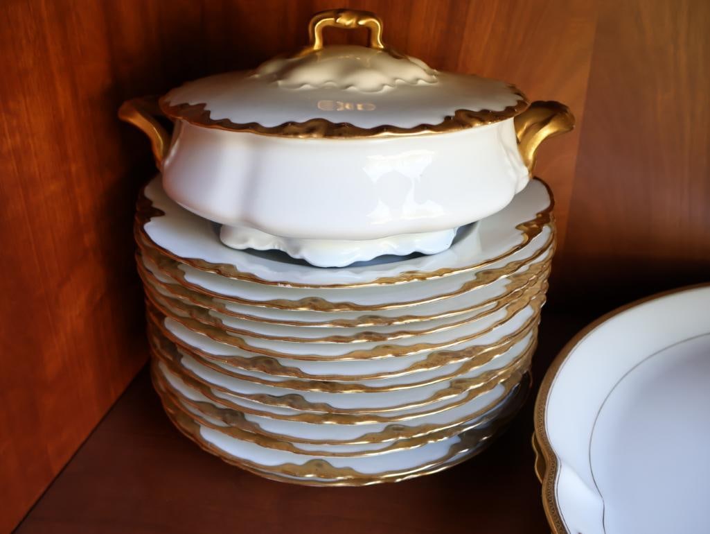 Large Set of Haviland Limoges French Gilded Edge China Set - 9