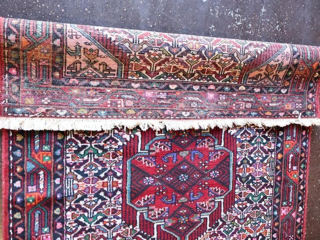 Vintage Colorful Hamadan Hand Knotted Rug - 10