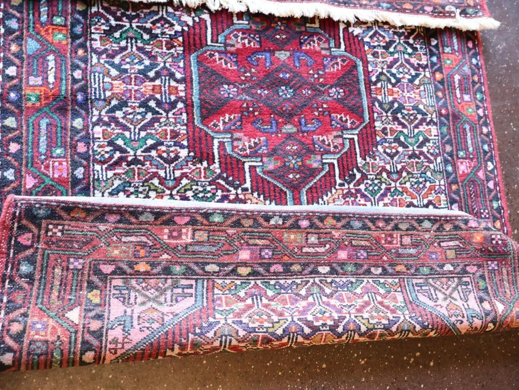 Vintage Colorful Hamadan Hand Knotted Rug - 11