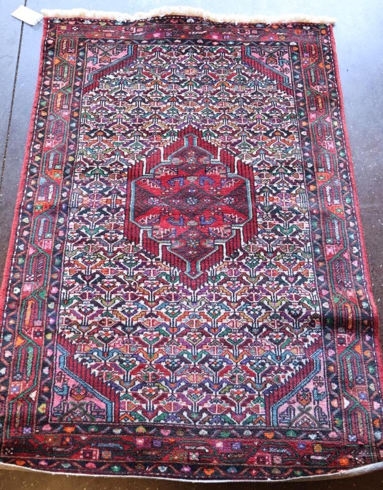 Vintage Colorful Hamadan Hand Knotted Rug (1 of 11)