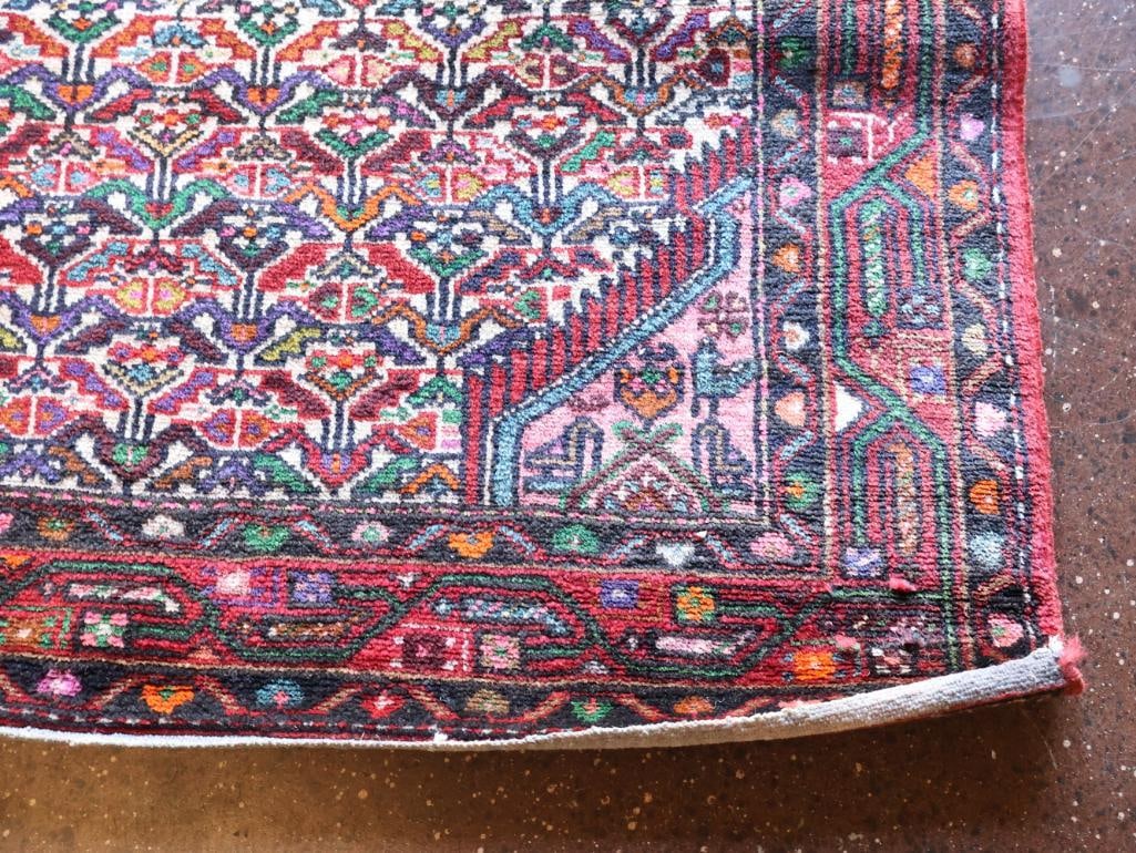Vintage Colorful Hamadan Hand Knotted Rug - 2