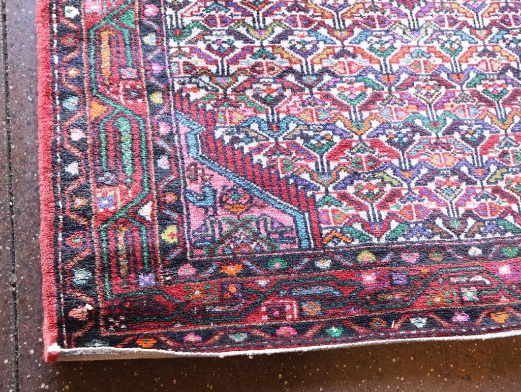 Vintage Colorful Hamadan Hand Knotted Rug - 3