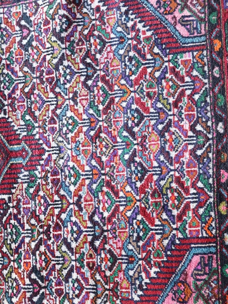 Vintage Colorful Hamadan Hand Knotted Rug - 5