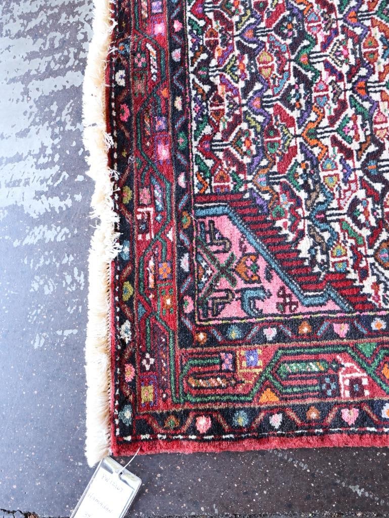 Vintage Colorful Hamadan Hand Knotted Rug - 6