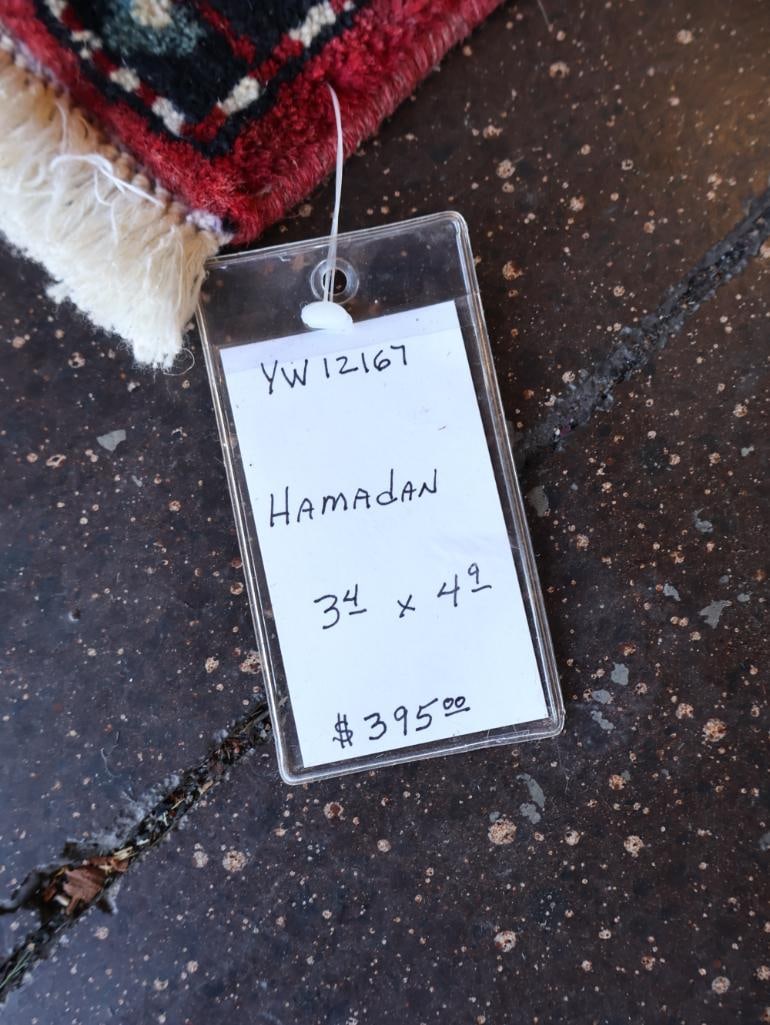 Vintage Colorful Hamadan Hand Knotted Rug - 8
