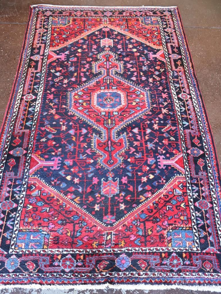 Vintage Hand-Knotted Persian Karadjar Rug - 2