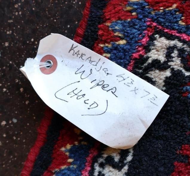 Vintage Hand-Knotted Persian Karadjar Rug - 5