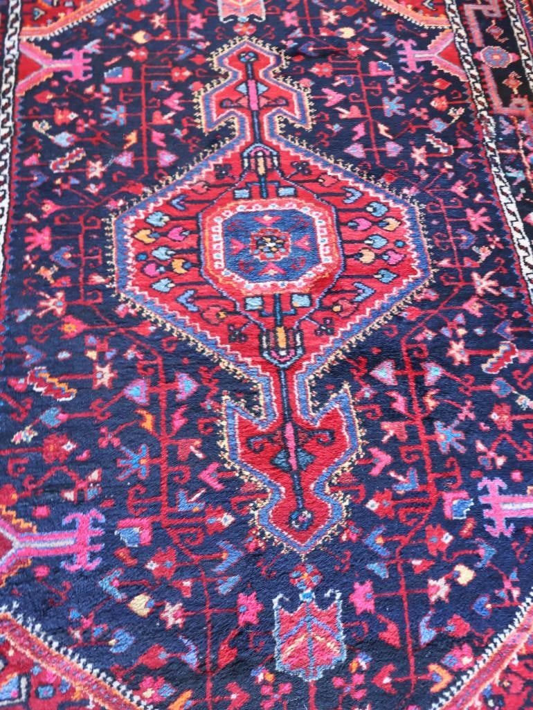 Vintage Hand-Knotted Persian Karadjar Rug - 6
