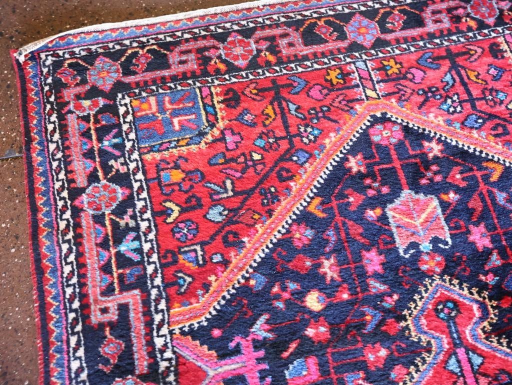 Vintage Hand-Knotted Persian Karadjar Rug - 7
