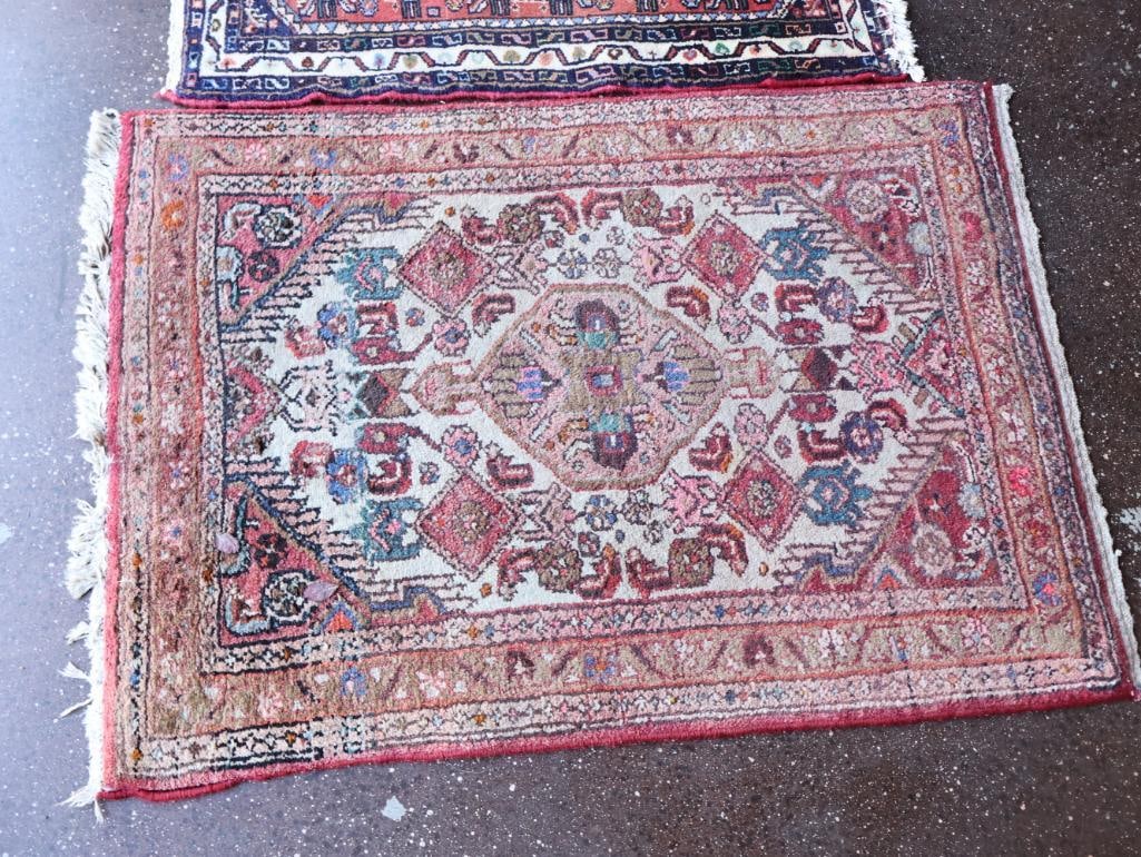 Two Small Persian Style Doormat Sized Rugs - 2