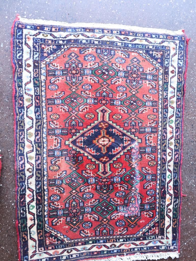 Two Small Persian Style Doormat Sized Rugs - 7