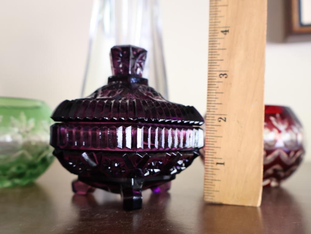 Baccarat Vase and Colored Glass - 2