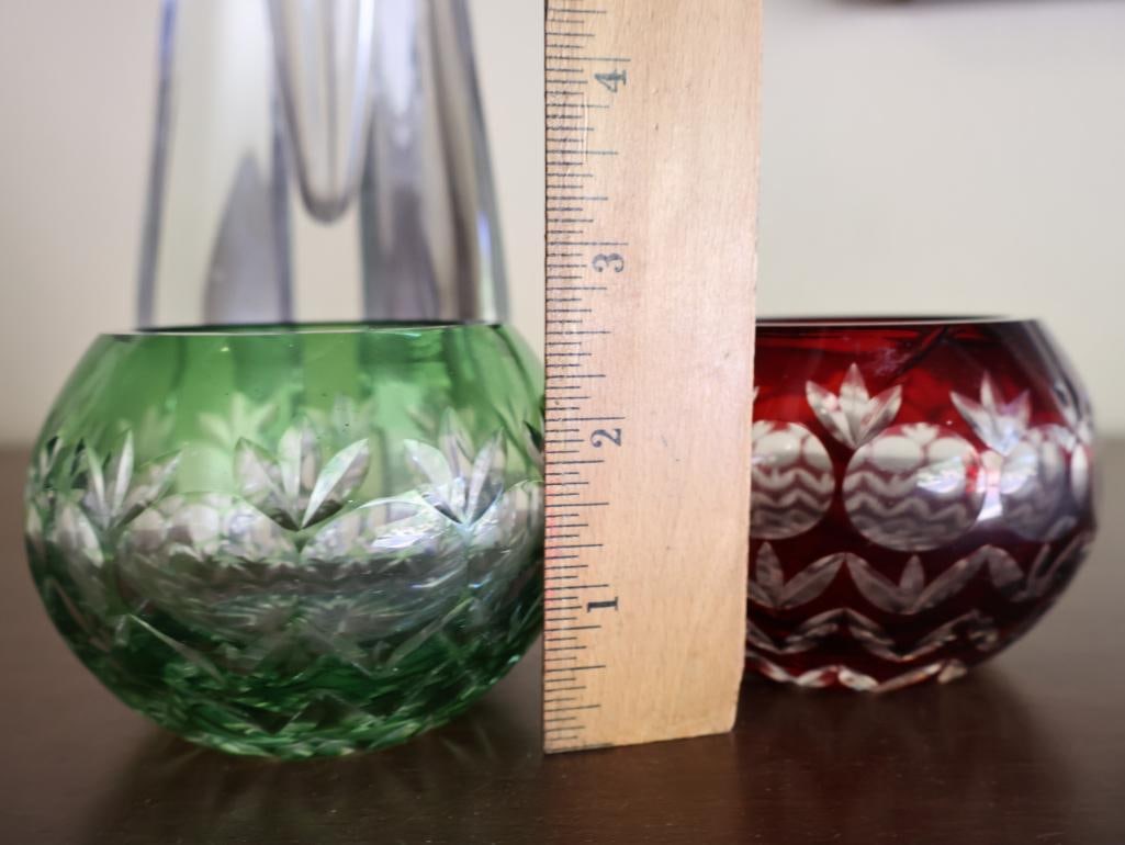 Baccarat Vase and Colored Glass - 4