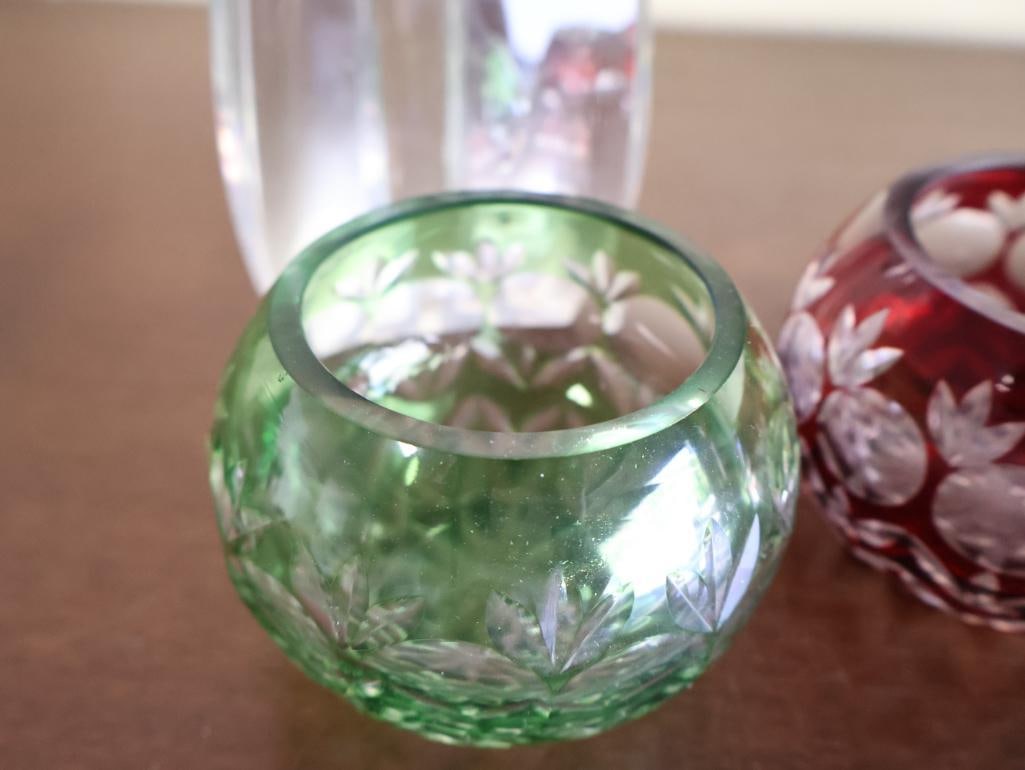 Baccarat Vase and Colored Glass - 5