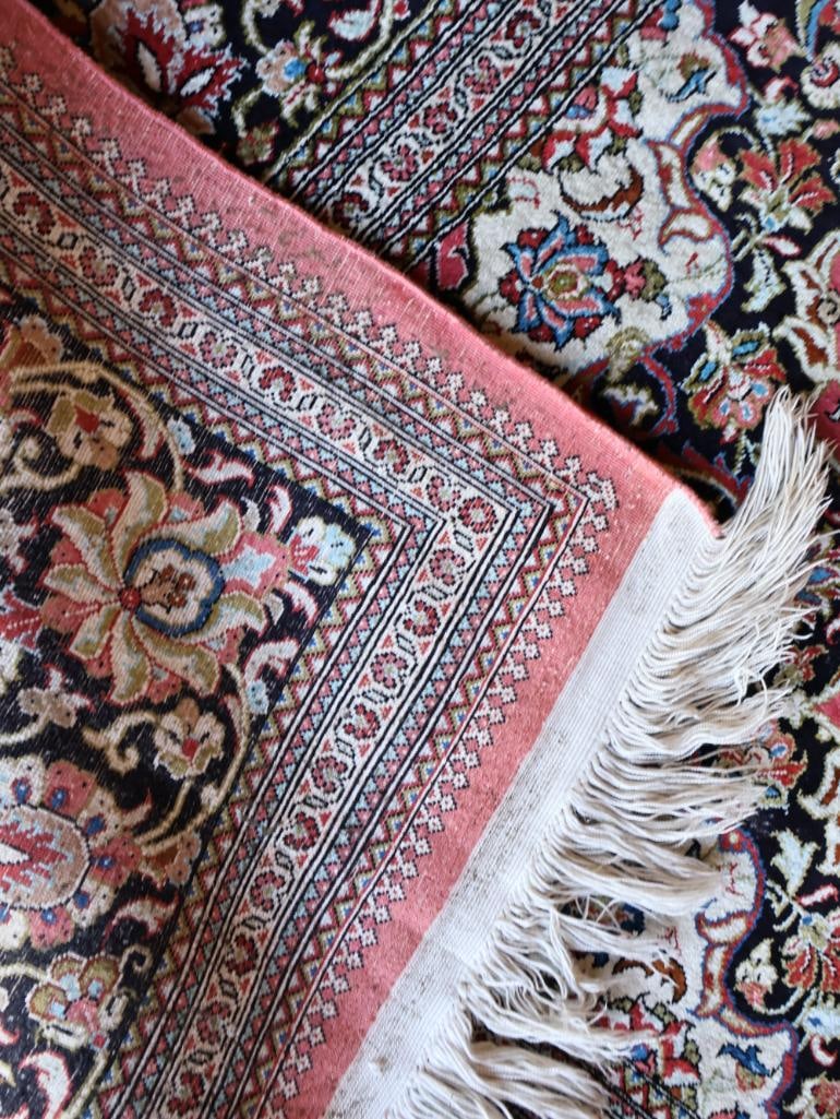 Exquisite Vintage Silk Qum Rug - 12