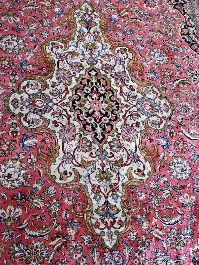 Exquisite Vintage Silk Qum Rug - 3