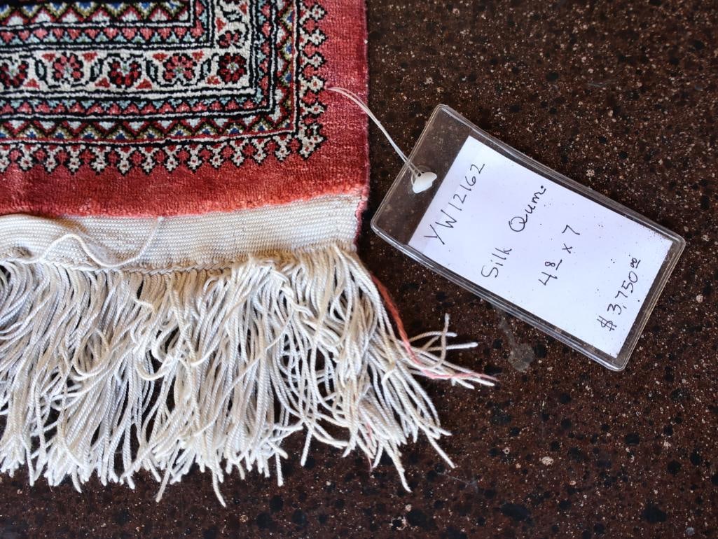 Exquisite Vintage Silk Qum Rug - 4