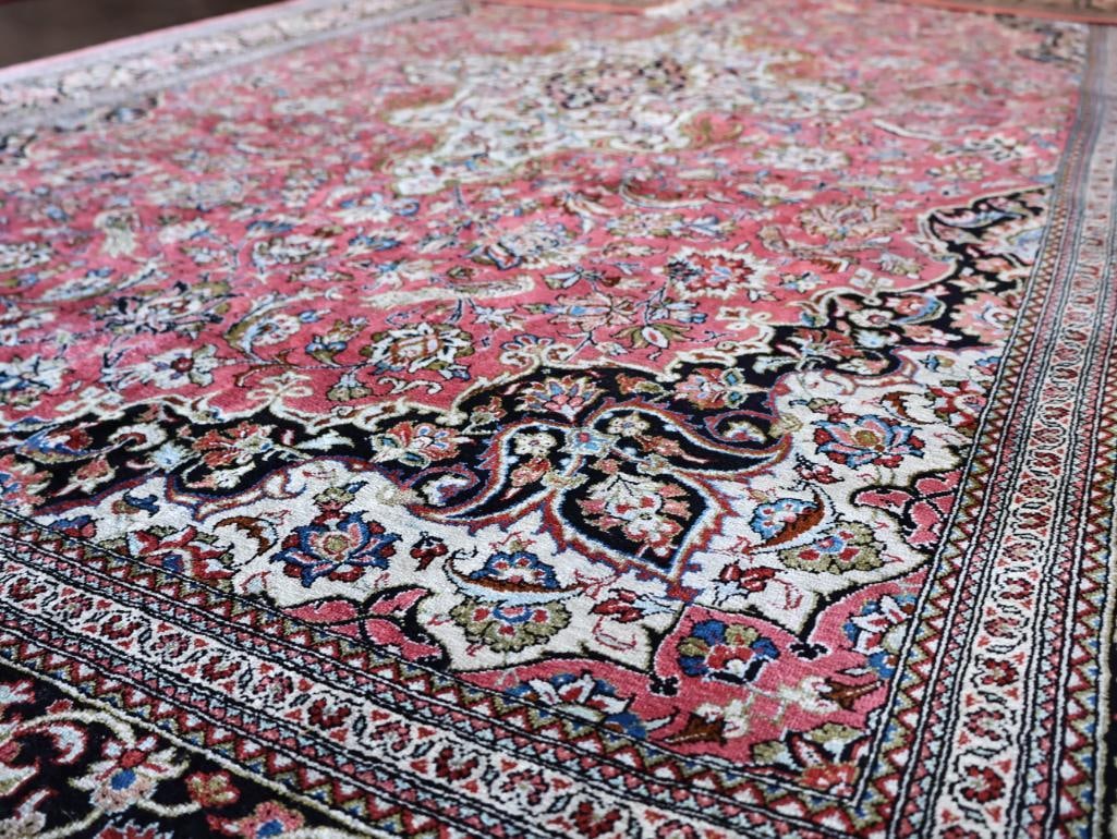 Exquisite Vintage Silk Qum Rug - 5
